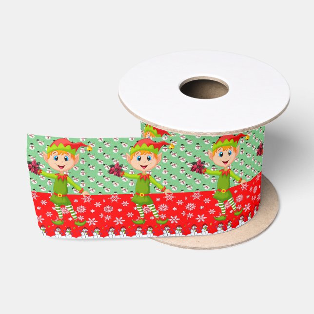 Ruban En Satin Ruban de Noël, Elf (Bobine)