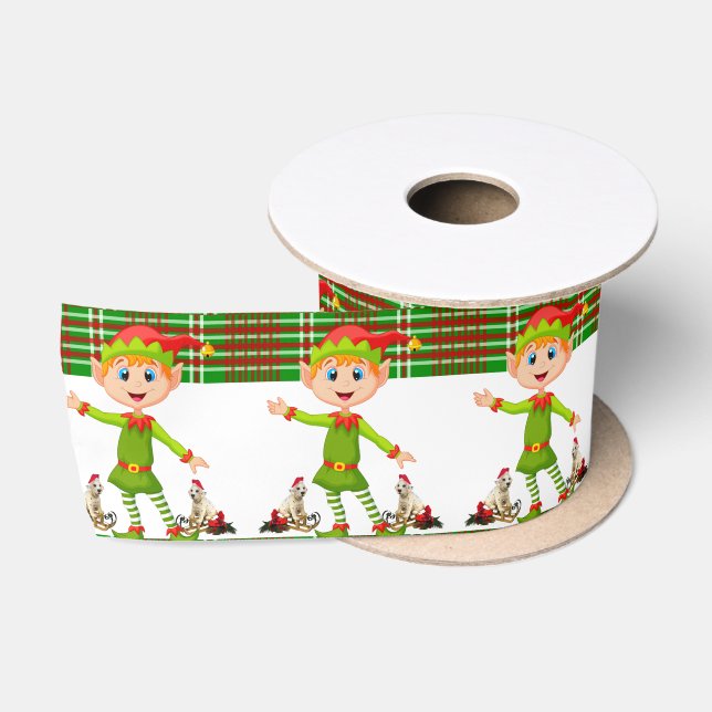Ruban En Satin Ruban de Noël, Elf (Bobine)