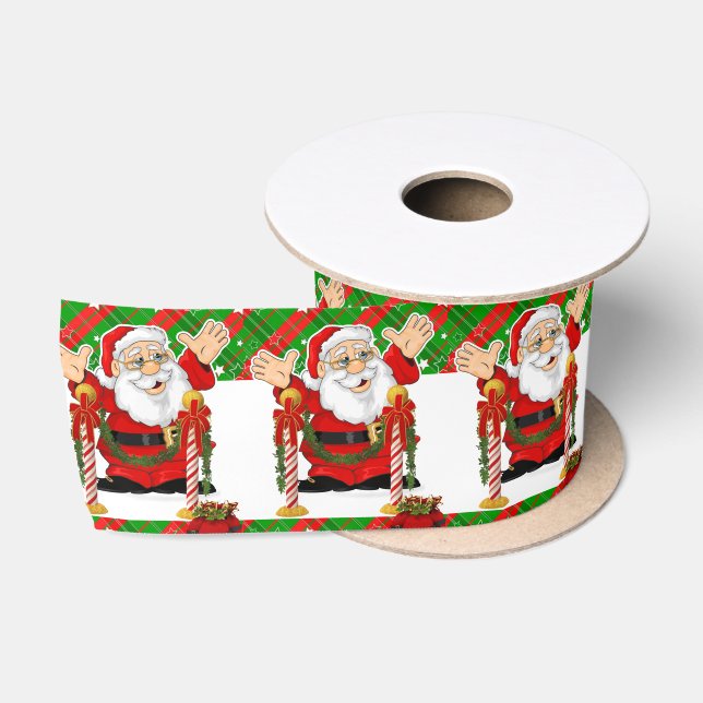 Ruban En Satin Ruban de Noël, Joyeux Noël Père Noël (Bobine)