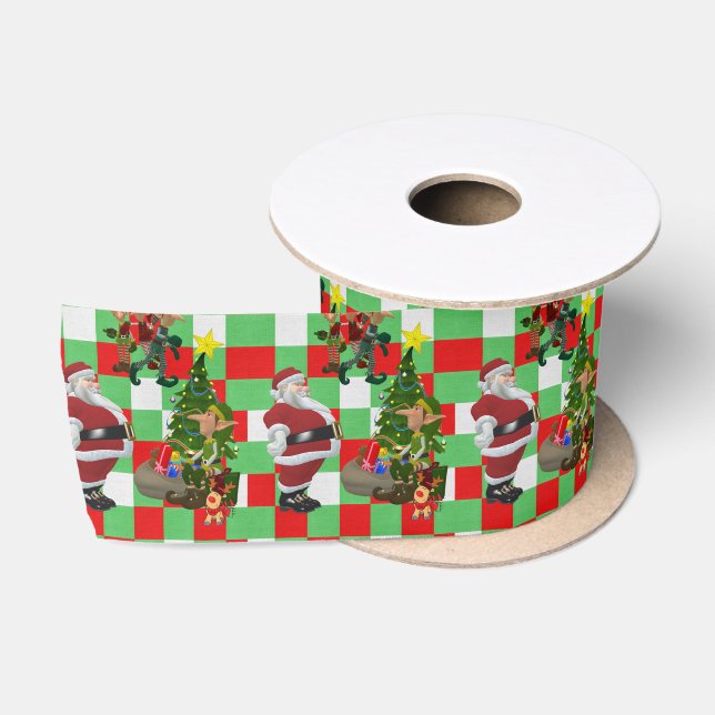 Ruban En Satin Ruban de Noël, Père Noël (Bobine)