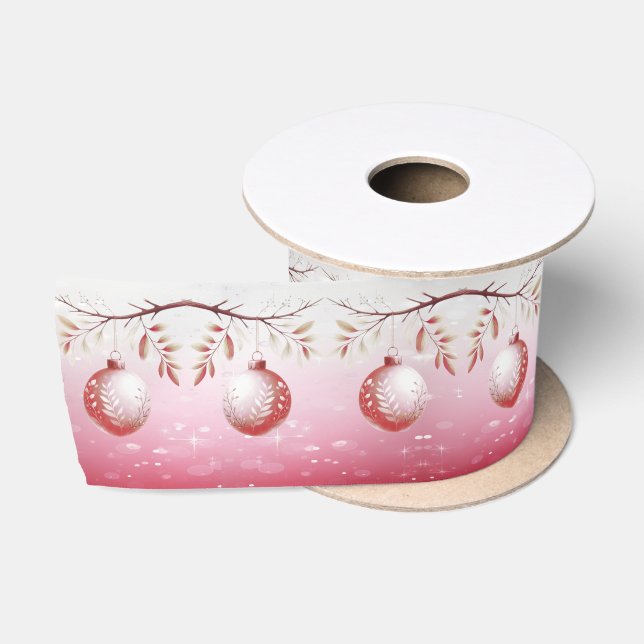 Ruban En Satin Ruban de Noël rose Ball Satin (Bobine)