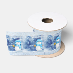 Ruban En Satin Ruban de Noël, Snowman