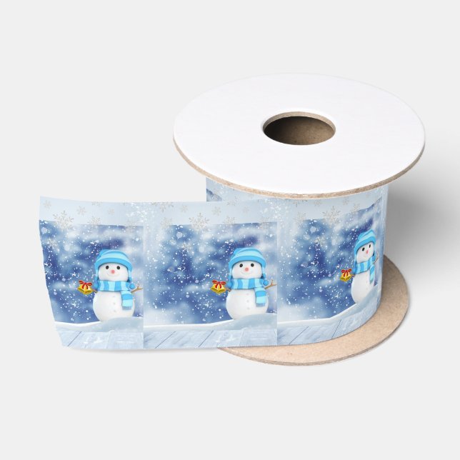 Ruban En Satin Ruban de Noël, Snowman (Bobine)