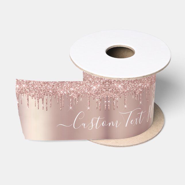 Ruban En Satin Ruban de Parties scintillant rose Gold Blush (Bobine)
