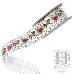 Ruban En Satin Ruban de satin de Noël Cheval Élégant