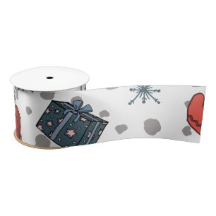 Ruban En Satin Ruban de satin de Noël scandinave – Premium