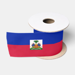 Ruban En Satin Ruban de satin du drapeau d'Haïti