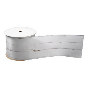 Ruban En Satin Ruban de satin ton bois blanc rustique