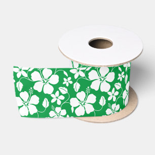 RUBAN EN SATIN RUBAN DE SATIN VERT HULA HAWAIEN (HIBISCUS)