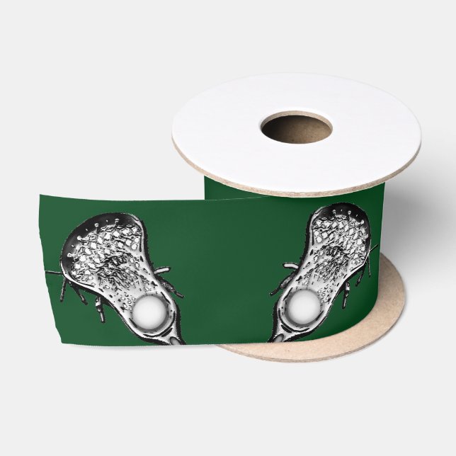 Ruban En Satin Ruban de satin vert Lacrosse Sports (Bobine)