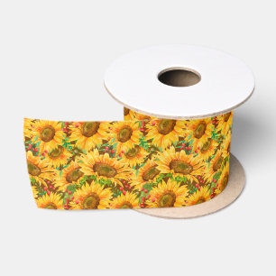 Ruban En Satin Ruban de tournesols d'été