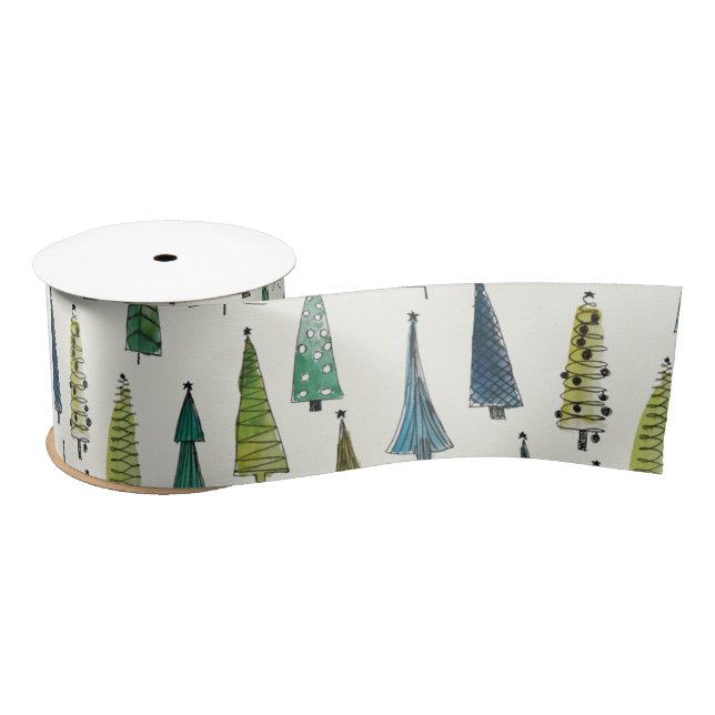 Ruban En Satin ruban des arbres de noël (Bobine)