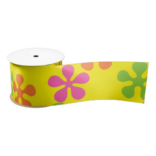 Ruban En Satin Ruban des fleurs rétro 60