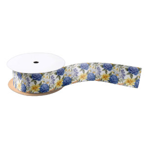 Ruban En Satin Ruban d'impression florale en satin