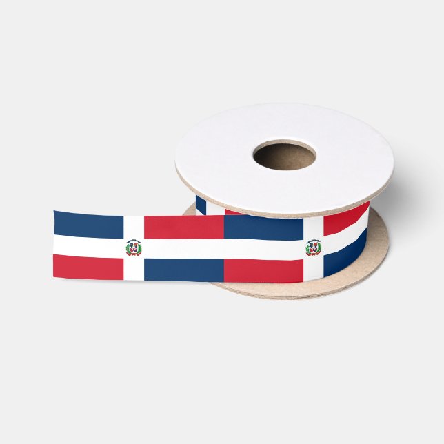 Ruban En Satin Ruban du drapeau dominicain (Bobine)