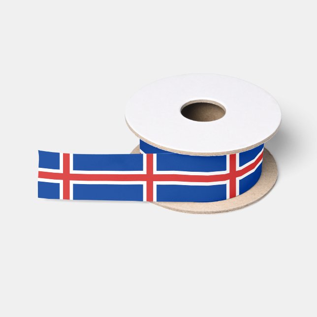 Ruban En Satin Ruban du drapeau islandais (Bobine)