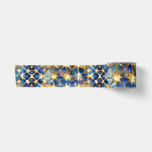 Ruban En Satin Ruban Elegant Blue and Gold Stars