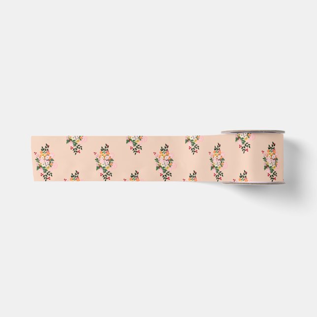 Ruban En Satin ruban floral roux (Devant)