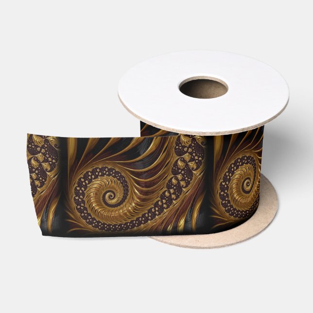 Ruban En Satin ruban fractal des plumes de café (Bobine)