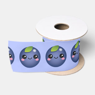 Ruban En Satin Ruban Kawaii Blueberry Satin