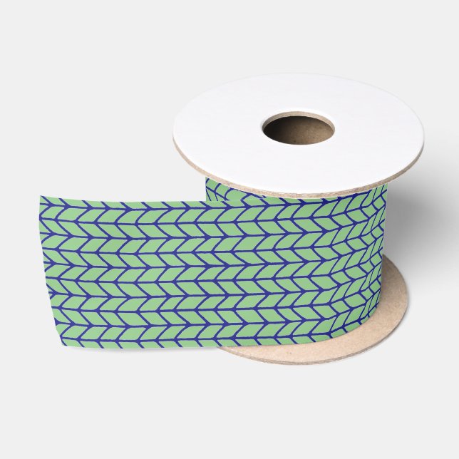 Ruban En Satin Ruban large 3" BLEU VERT KNIT (Bobine)