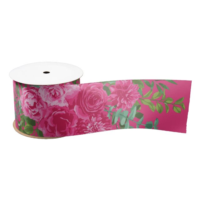 Ruban En Satin Ruban Mariage rose vif (Bobine)