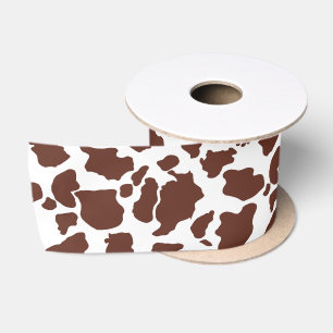 Ruban En Satin Ruban Motif de la peau de vache Brown