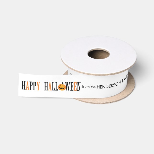 Ruban En Satin Ruban noir et blanc de Halloween (Bobine)