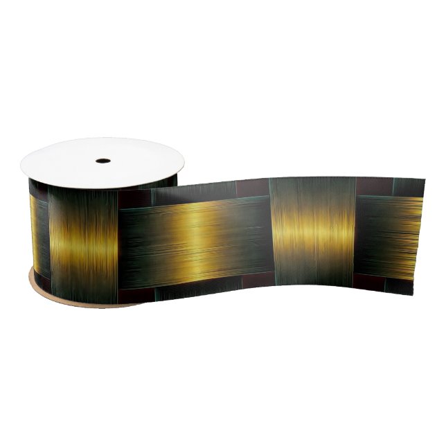 Ruban En Satin Ruban noir et or (Bobine)