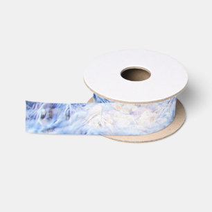 Ruban En Satin Ruban ondulant l'eau bleue