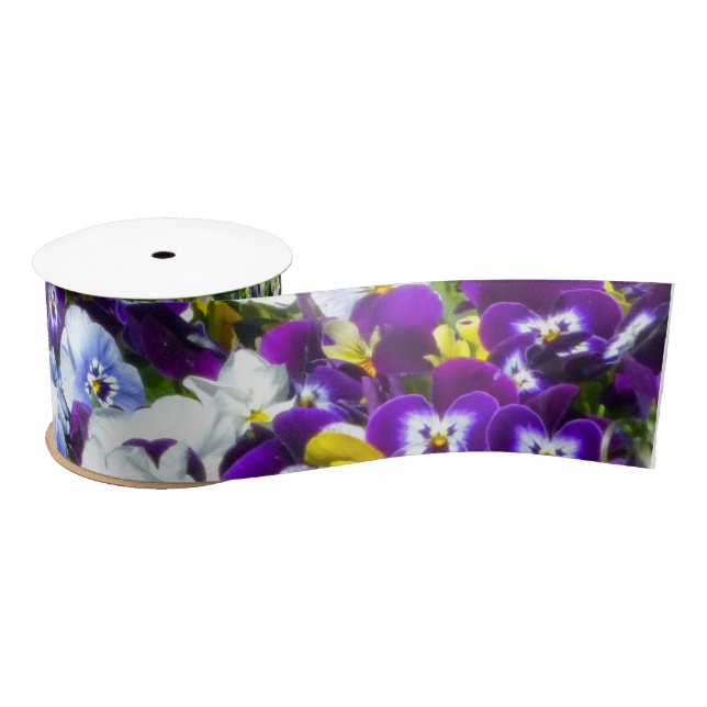 Ruban En Satin Ruban Pansies (Bobine)