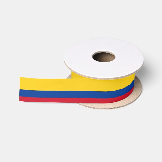 Ruban En Satin Ruban patriotique avec drapeau de la Colombie (Bobine)