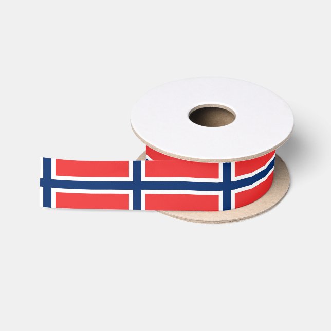 Ruban En Satin Ruban patriotique avec drapeau de la Norvège (Bobine)