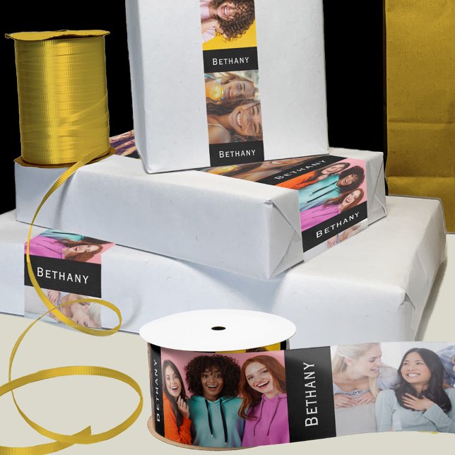 Ruban En Satin Ruban photo de nom personnalisé (Créateur téléchargé)