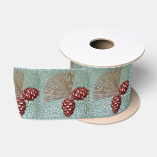 Ruban En Satin Ruban Ponderosa Pinecone Satin