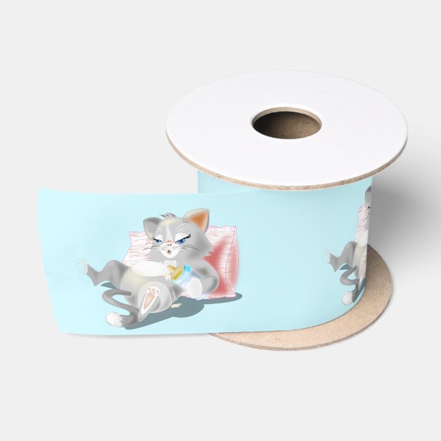 Ruban En Satin Ruban pour chat bébé - Vos couleurs - Texte (Bobine)