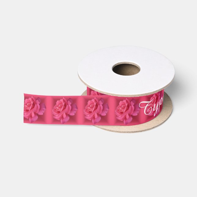 Ruban En Satin Ruban rose Customisé rose rose Fleur Ruban (Bobine)
