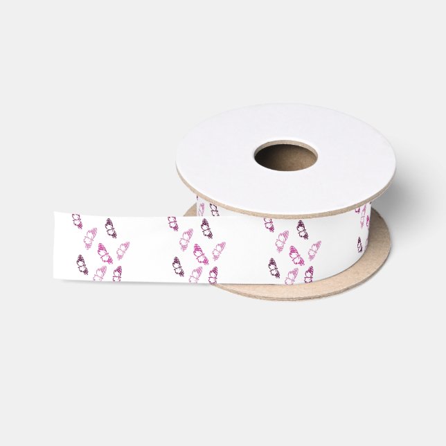 Ruban En Satin Ruban rose et pourpre de papillon (Bobine)