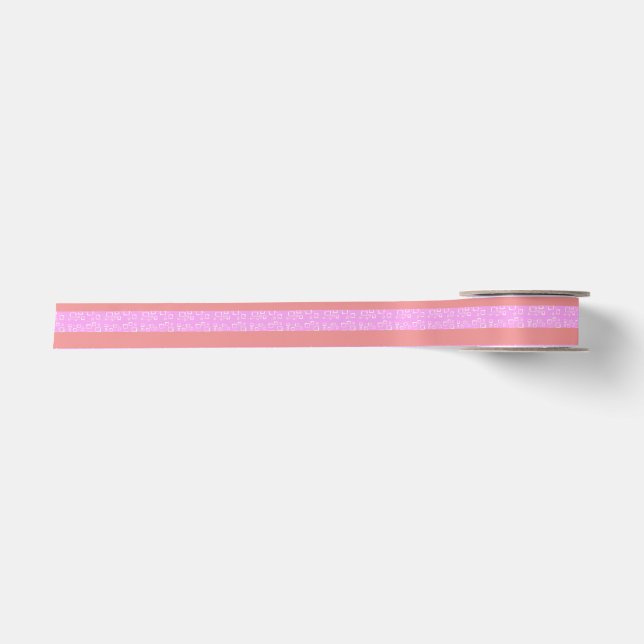 Ruban En Satin Ruban rose géométrique (Devant)