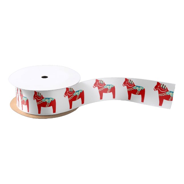 Ruban En Satin Ruban rouge de cheval de Dala (Bobine)
