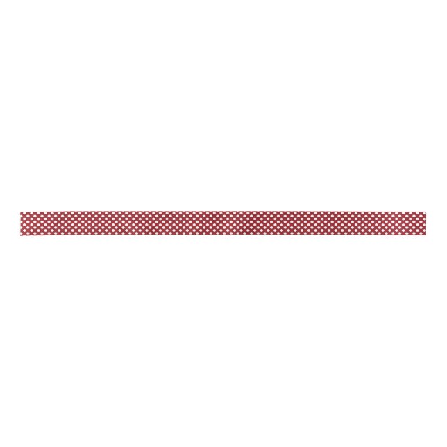 Ruban En Satin Ruban rouge et blanc de point de polka (Devant)
