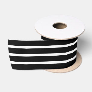 Ruban En Satin Ruban Satin Avec Bandes Noires Et Blanches