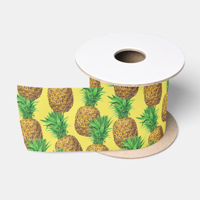 Ruban En Satin Ruban satiné aux ananas (Bobine)