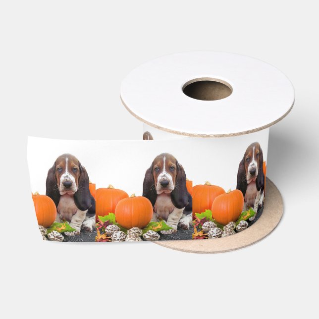 Ruban En Satin Ruban satiné de 3 pouces Halloween Basset (Bobine)