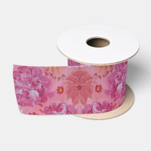 Ruban En Satin Ruban solaire Rose Floral Satin