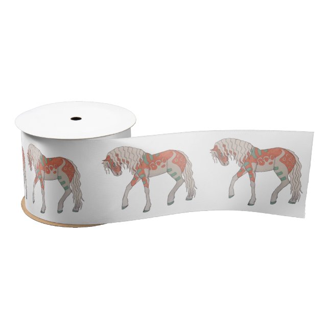 Ruban En Satin Ruban stylisé de cheval (Bobine)