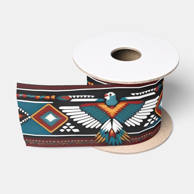 Ruban En Satin Ruban tribal de thunderbird de style amérindien (Bobine)