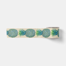 Ruban tropical bleu hawaïen d'ananas
