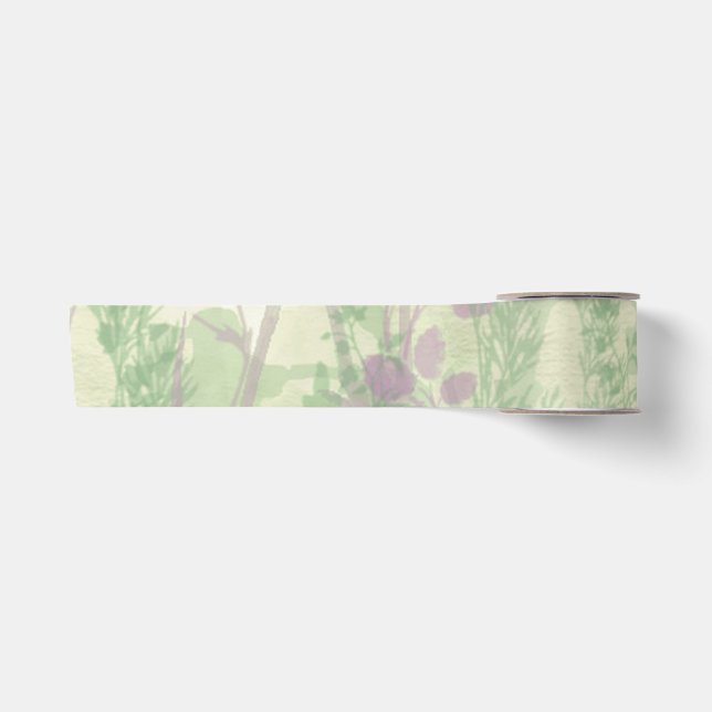 Ruban En Satin Ruban vert et pourpre d'aquarelle (Devant)