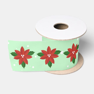 Ruban En Satin Rubans de fleurs de poinsettia rouges